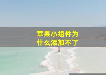 苹果小组件为什么添加不了