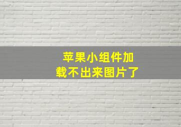 苹果小组件加载不出来图片了