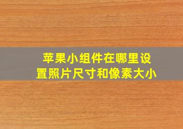 苹果小组件在哪里设置照片尺寸和像素大小