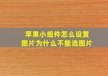 苹果小组件怎么设置图片为什么不能选图片