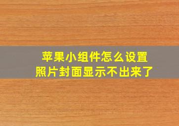 苹果小组件怎么设置照片封面显示不出来了