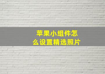 苹果小组件怎么设置精选照片