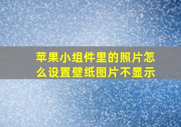 苹果小组件里的照片怎么设置壁纸图片不显示