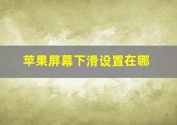 苹果屏幕下滑设置在哪