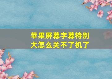 苹果屏幕字幕特别大怎么关不了机了