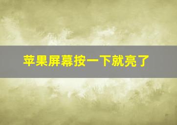 苹果屏幕按一下就亮了