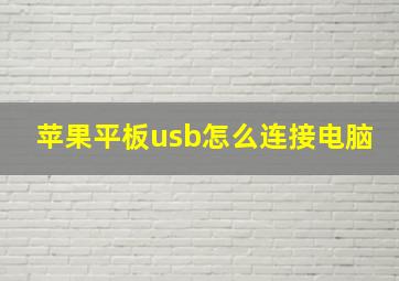 苹果平板usb怎么连接电脑