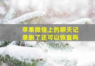 苹果微信上的聊天记录删了还可以恢复吗