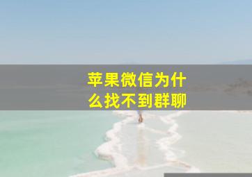 苹果微信为什么找不到群聊