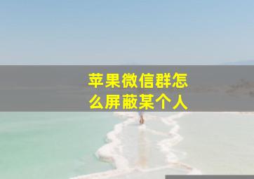 苹果微信群怎么屏蔽某个人