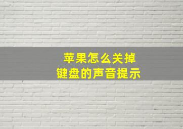 苹果怎么关掉键盘的声音提示