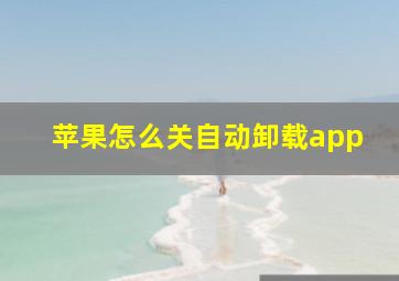 苹果怎么关自动卸载app