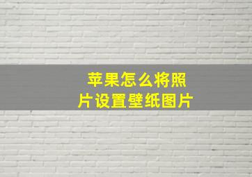 苹果怎么将照片设置壁纸图片