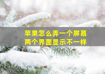 苹果怎么弄一个屏幕两个界面显示不一样