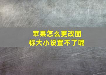 苹果怎么更改图标大小设置不了呢