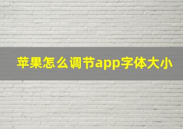 苹果怎么调节app字体大小