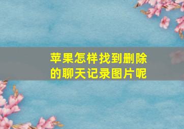 苹果怎样找到删除的聊天记录图片呢