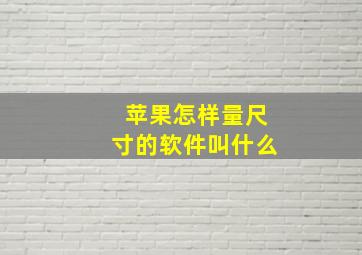 苹果怎样量尺寸的软件叫什么