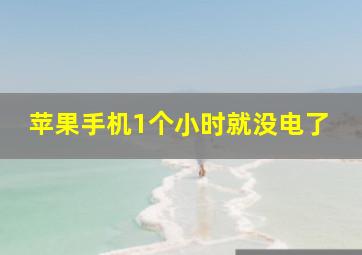 苹果手机1个小时就没电了