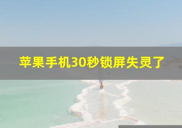 苹果手机30秒锁屏失灵了