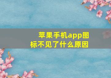 苹果手机app图标不见了什么原因