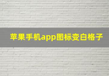 苹果手机app图标变白格子