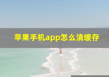 苹果手机app怎么清缓存