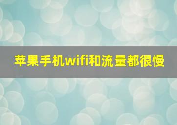 苹果手机wifi和流量都很慢