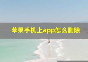 苹果手机上app怎么删除