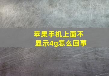 苹果手机上面不显示4g怎么回事