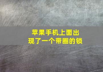 苹果手机上面出现了一个带圈的锁