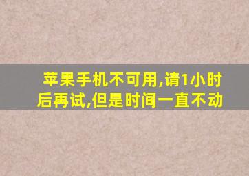 苹果手机不可用,请1小时后再试,但是时间一直不动