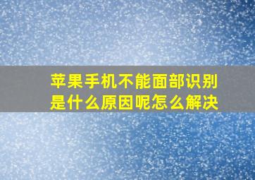 苹果手机不能面部识别是什么原因呢怎么解决