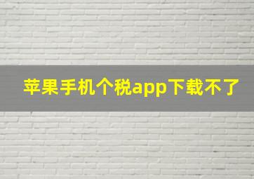 苹果手机个税app下载不了