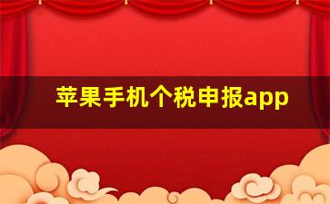 苹果手机个税申报app