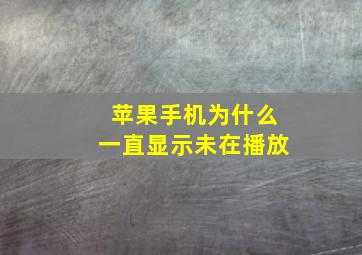 苹果手机为什么一直显示未在播放