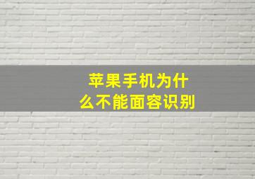 苹果手机为什么不能面容识别