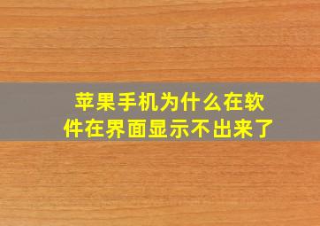 苹果手机为什么在软件在界面显示不出来了