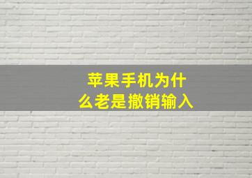 苹果手机为什么老是撤销输入