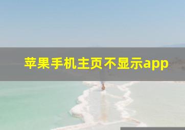 苹果手机主页不显示app