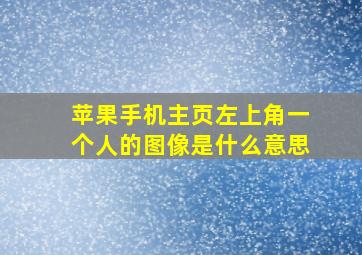 苹果手机主页左上角一个人的图像是什么意思