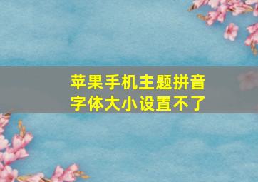 苹果手机主题拼音字体大小设置不了