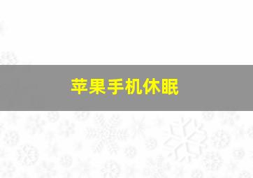 苹果手机休眠