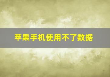 苹果手机使用不了数据