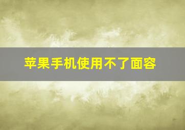 苹果手机使用不了面容