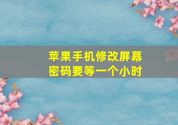 苹果手机修改屏幕密码要等一个小时