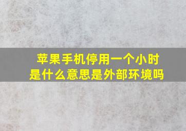 苹果手机停用一个小时是什么意思是外部环境吗