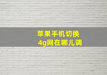 苹果手机切换4g网在哪儿调