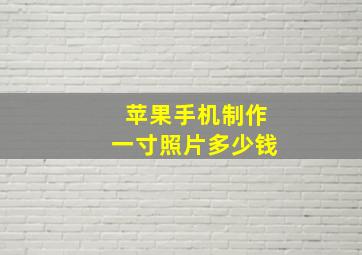 苹果手机制作一寸照片多少钱