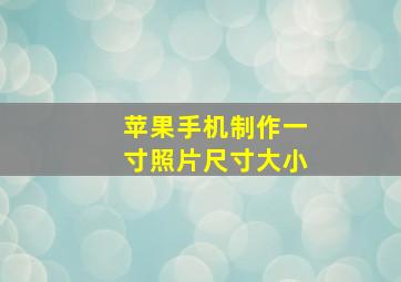 苹果手机制作一寸照片尺寸大小